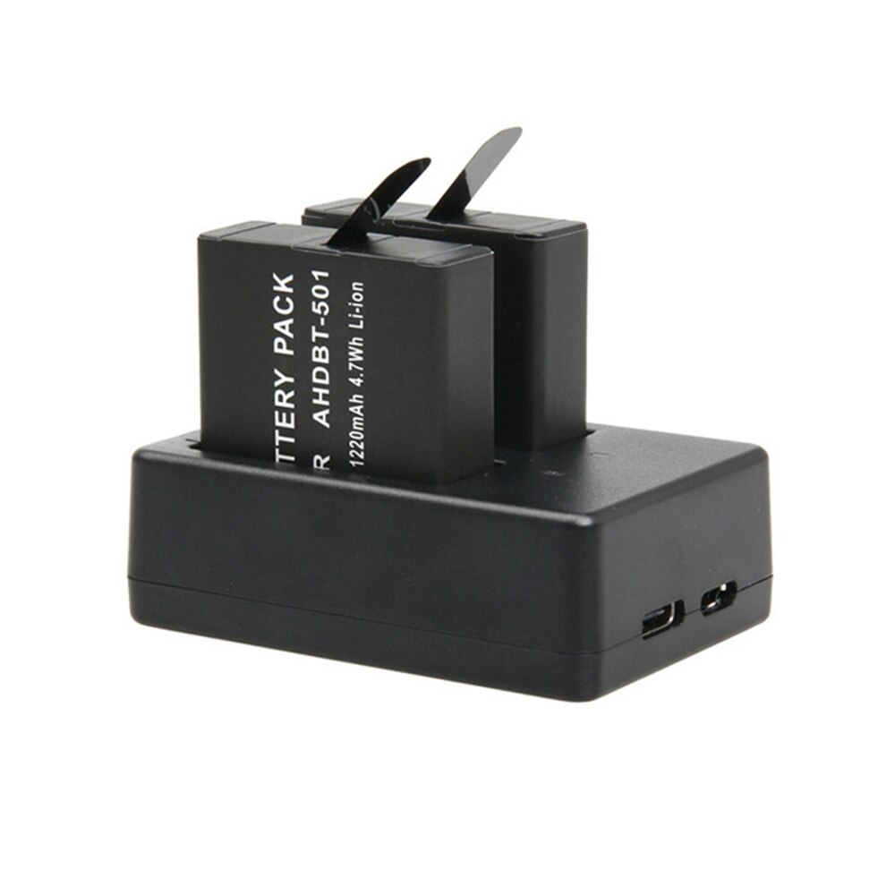 Cargador de batería para cámara de acción deportiva para GoPro Hero 5/6, Cable de estación de carga con dos baterías, para Go Pro Cam Hero 5/6