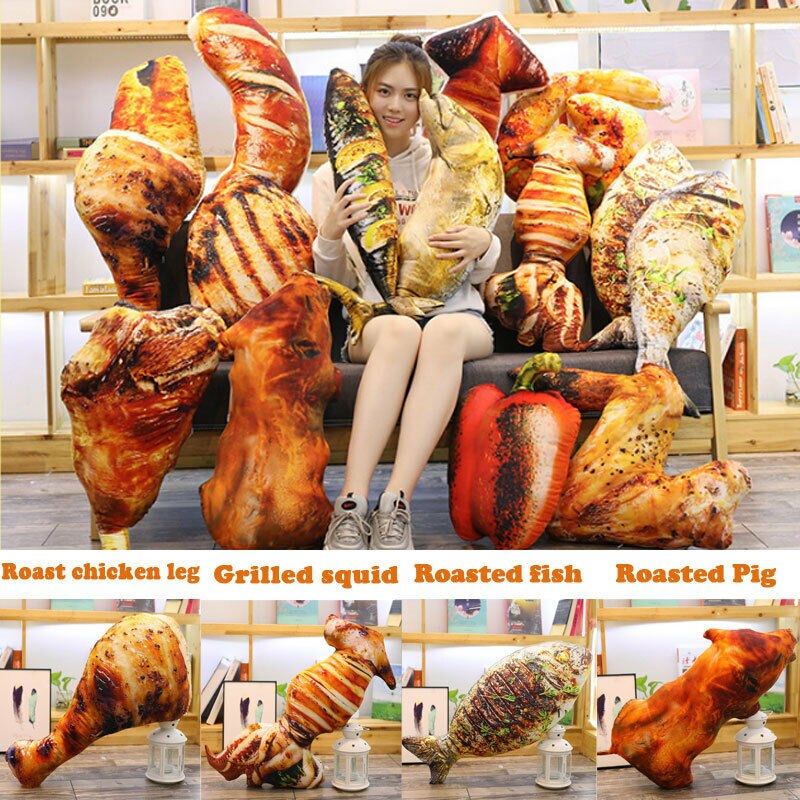 Almohada 3D con forma de comida de imitación, cojines creativos para sofá, decoración del hogar divertida,