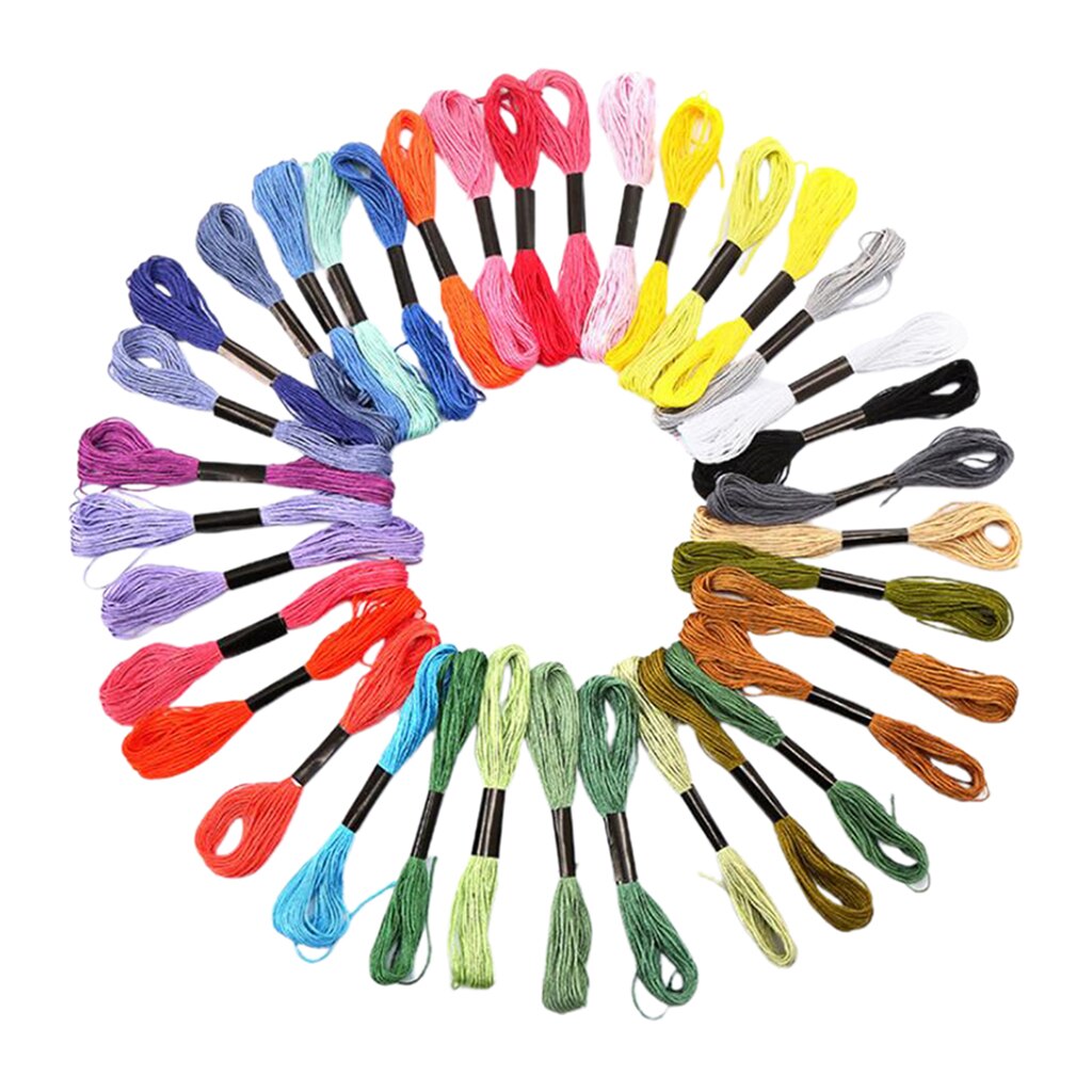 Embroidery Floss Kit 24/36Pcs Thread Bracelets Floss Rainbow Color Embroidery Floss Cross Stitch Thread Strings for Jewelry DIY: 36Color