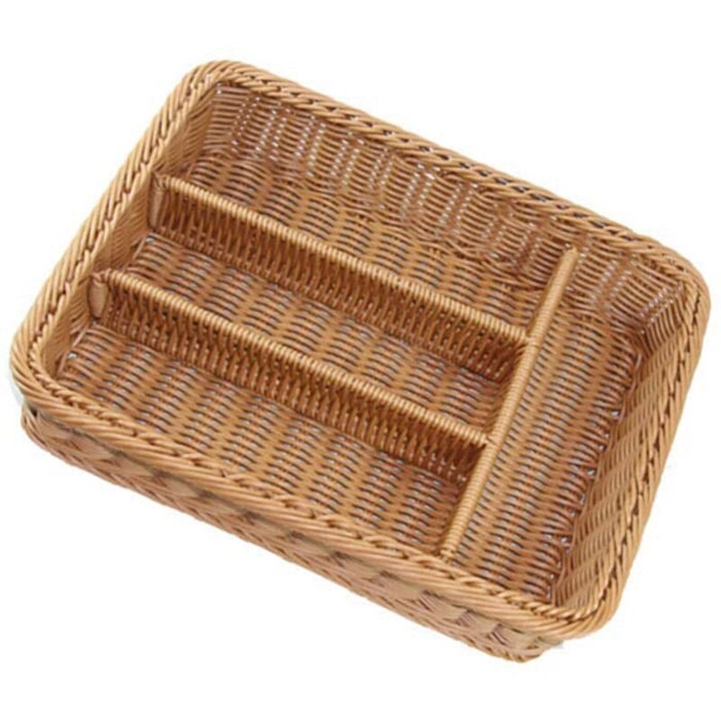 Rattan Cutlery Basket Cutlery Basket Storage Cutlery Chopstick Basket Rattan Desktop Drawer