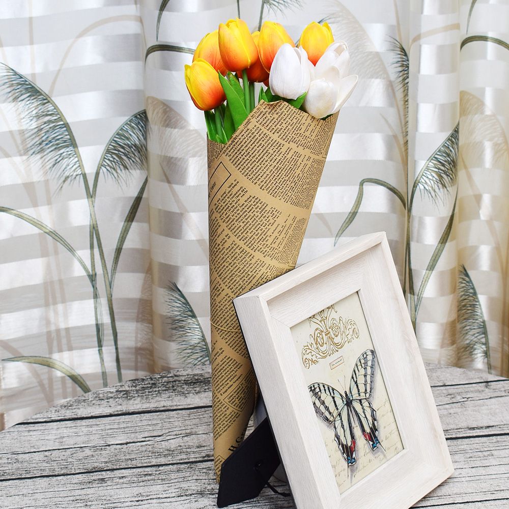 1pc indpakningspapir rulle vintage avis dobbeltsidet wrap indretningskunst gør-det-selv blomsterindpakningsfold til julefest