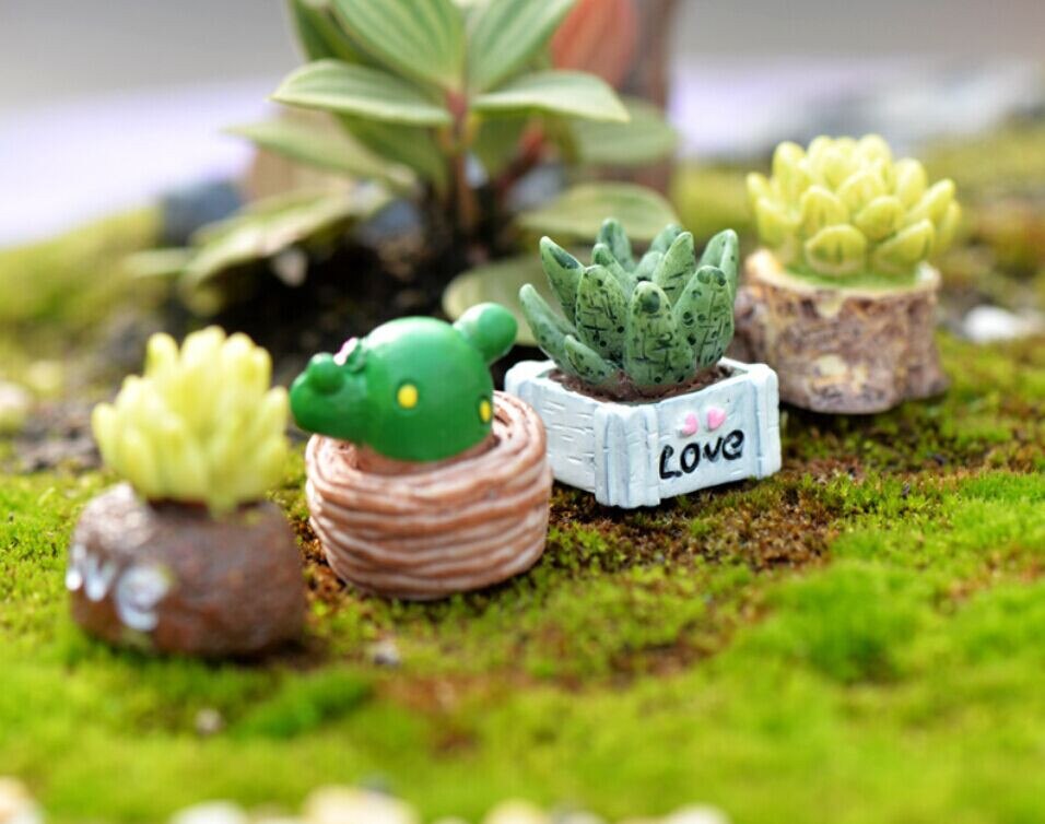 20#Lifelike Mini cactus bonsai landscape artificial fleshiness Cactus plant decorative flowers for table decor succulents plants