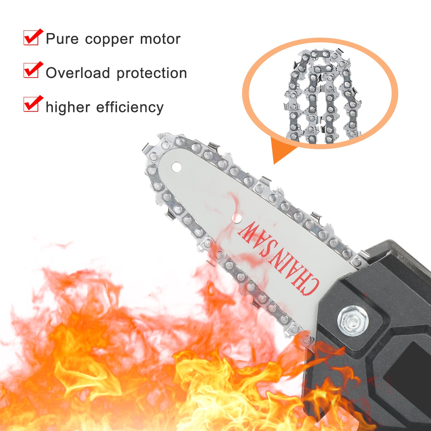 4 Inch Mini Steel Chainsaw Chain Electric Pruning Saw Accessory Garden Tool Replacement Saw Chain Blade Wood Cutting Tools