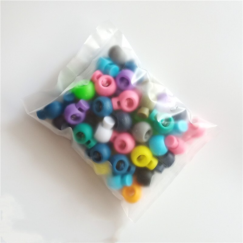 50 stücke Multi Farben Kunststoff Paracord Schnürsenkel Schnur Schloss Klemme 2 See Umschalten Clip Stopper Schnürsenkel Schnur Schnallen Teile Zubehör