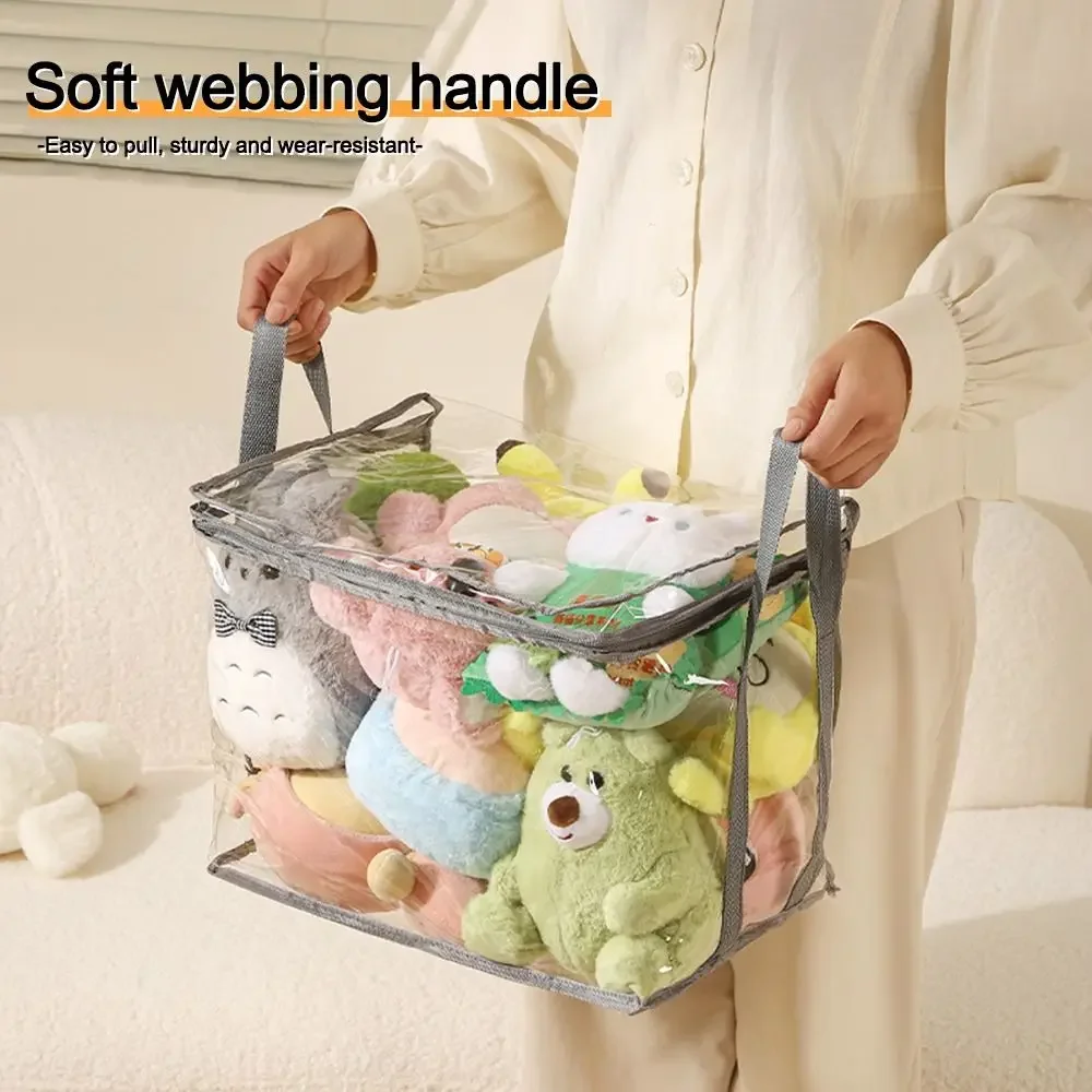 Caja de almacenamiento de juguetes impermeable de PVC, bolsa plegable multifuncional de gran capacidad, bolsa de almacenamiento transparente impermeable a prueba de polvo para el hogar