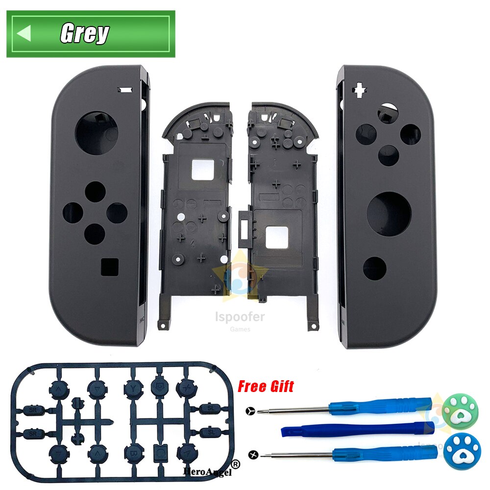 Per Controller NS JoyCon custodia di ricambio fai-da-te custodia destra sinistra Con pulsante SR SL per Joy Con Shell per nintendo Switch: Grey