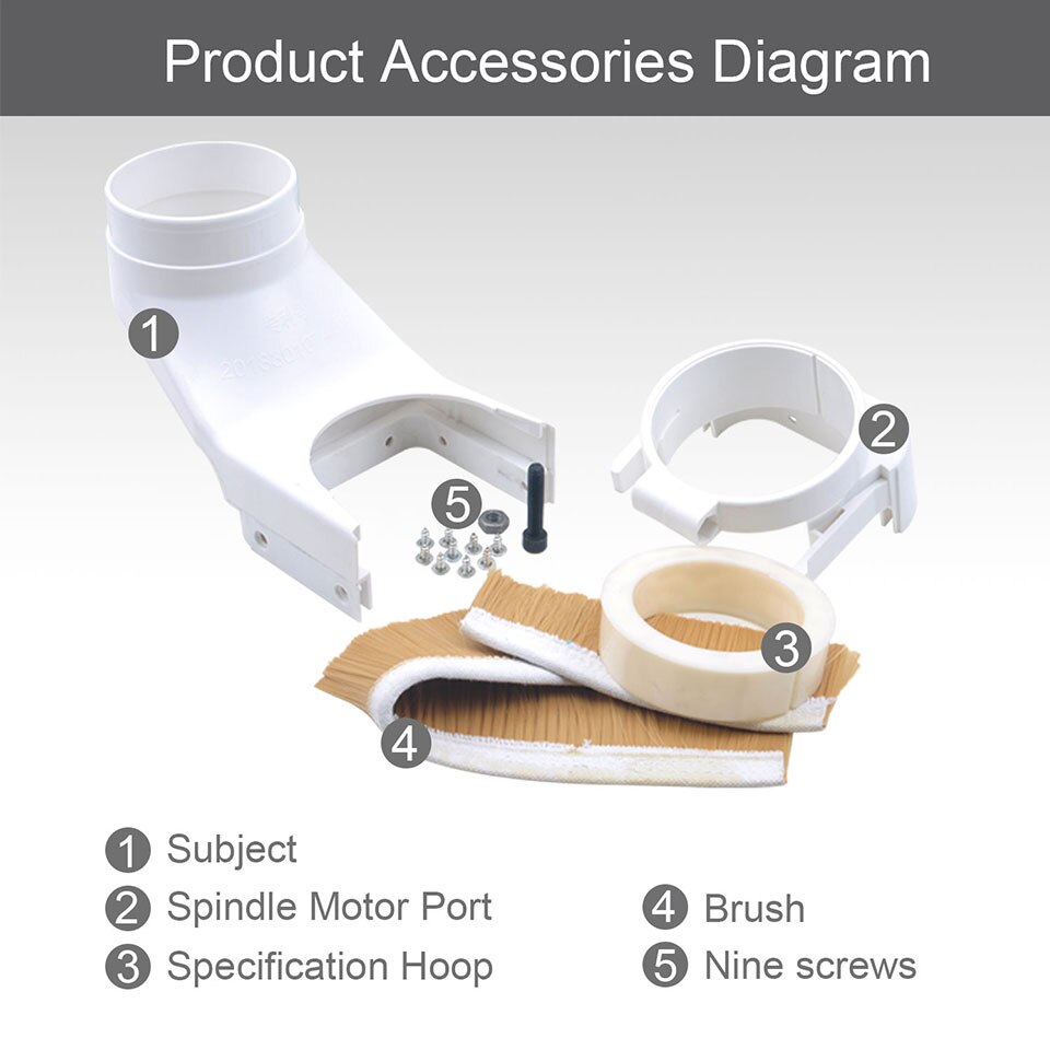Houtbewerking CNC Graveur Druk Roller Stofkap Collector Motor Spindel Stofkap voor CNC Graveermachine Freesmachine