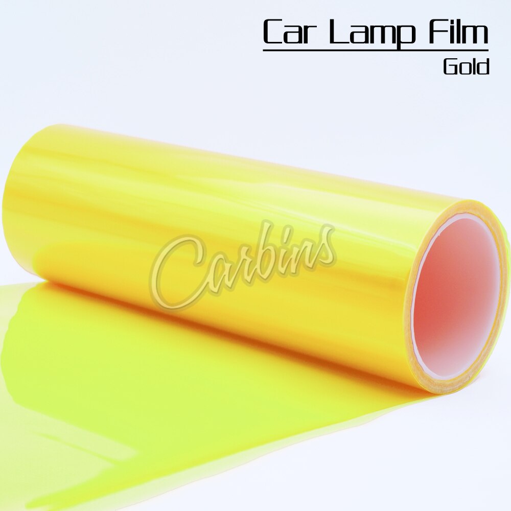 30*200cm Car Styling Headlights Taillights Translucent Vinyl Film Wateproof Protective Changing Color Auto Lights Film Sticker: Gold