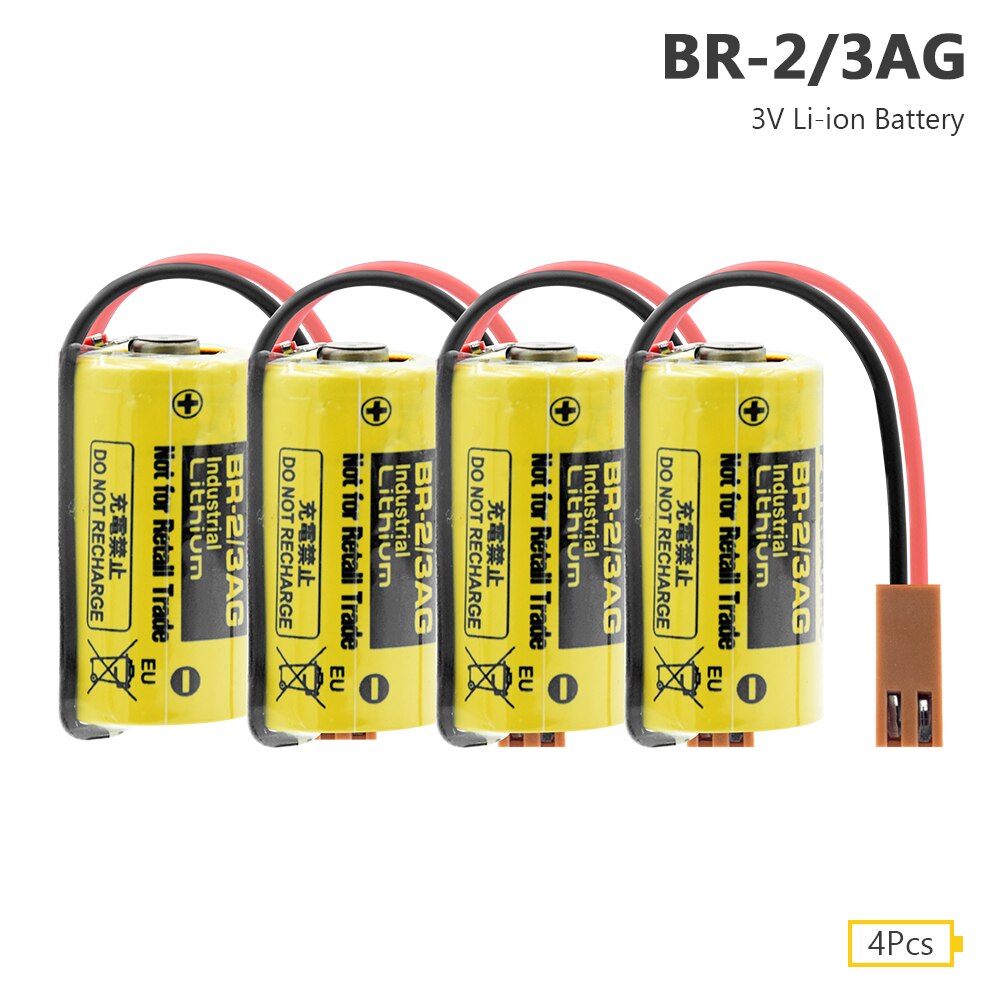 4Pcs BR-2/3AG Primaire Droge Batterij 3V 1200Mah Plc Fanuc Controle Lithium Back Up Batterijen BR-2/3A / BR2/3AE2P / BR2/3A / CR17335