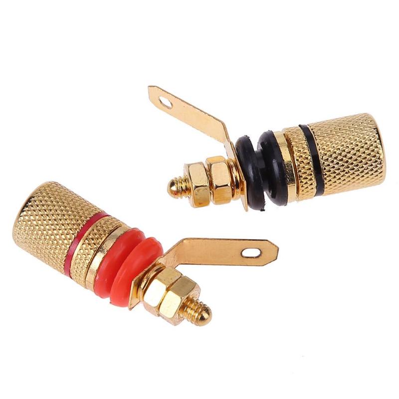 2pcs Gold Plated Speaker Binding Posts Terminal 4mm Sockets for Banana Plug gold-plated alloy Speaker Binding Posts for speaker