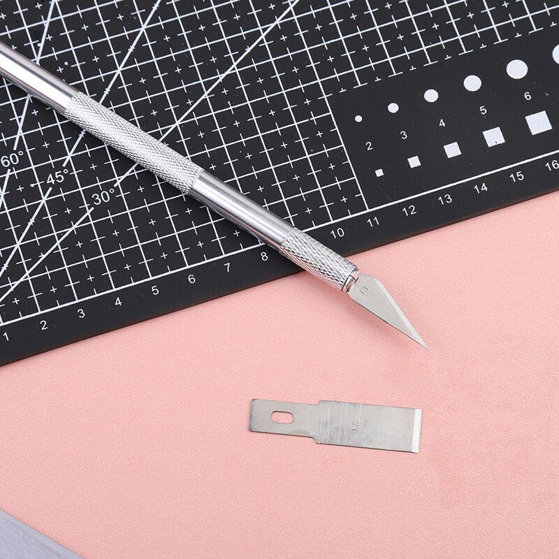 Juego de herramientas de corte de cuero , con tapete de corte A5, cuchillos de utilidad, regla de cuchillo de tallado y cuchillas para herramienta de cuero DIY