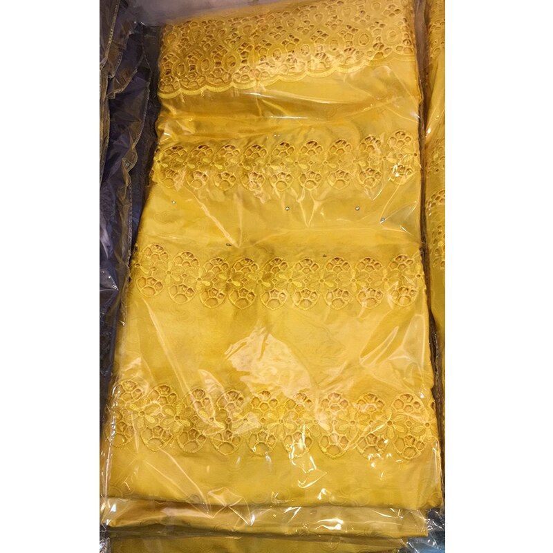 Tissu Bazin Riche Getzner de , avec broderie diamant, matériel de couture pour vêtements, 4,57 m, africaine, européenne et américaine: yellow