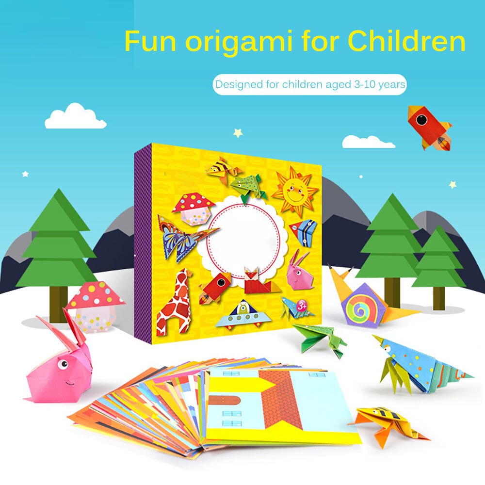 Ensemble de livre Origami de dessin animé, livre coloré en papier, jouet pour enfants de 3 à 6 ans