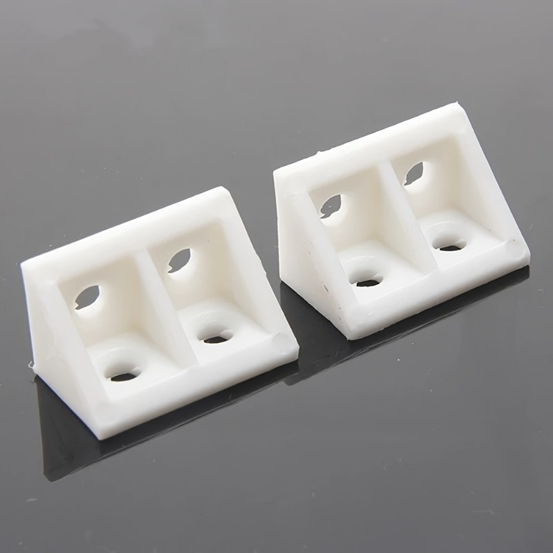 Durable Nylon Corner Brackets: 90-Degree Right Angle Connectors for Cabinets & Furniture - Corrosion-Resistant White Plastic