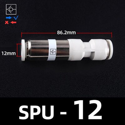 Pneumatic check valve hose straight pipe L-shaped partition SPU SPV SPM-4 6 8 10 12 air compressor quick air pipe plug connector: SPU-12