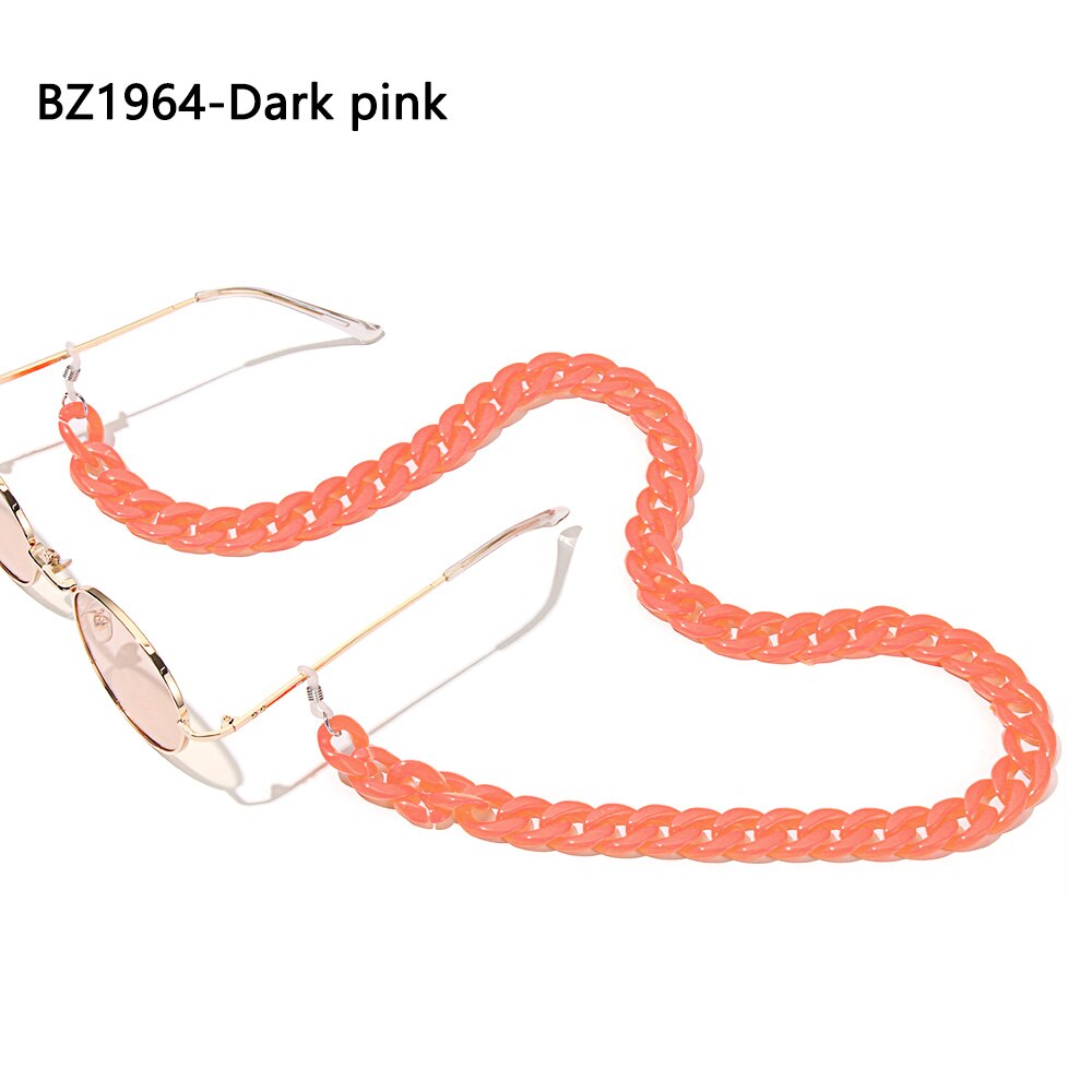 1Pc Acryl Glazen Ketting Zonnebril Keten Lanyard Ketting Brillen Retainer Brillen Houder Strap Eyewear Accessoires: BZ1964-Dark pink