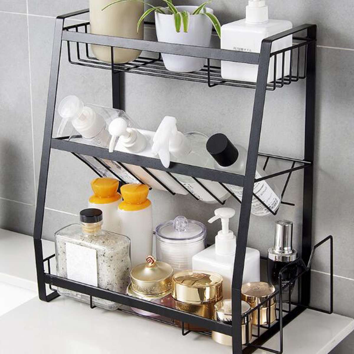 Bathroom Shelf Storage Rack Display Stand Shelves Cosmetics Shampoo Holder Shower Caddy Bathroom Organizer Multi-layer