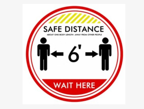 Social Keep Distance Non Slip Sticker Floor Stickers Safe Sign Removable Vinyl Decals: K