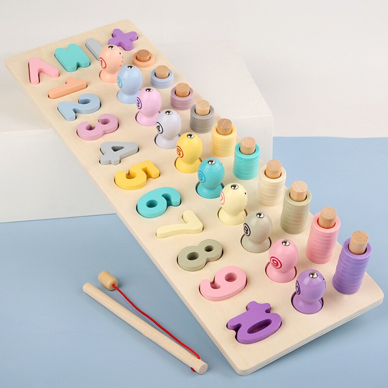 Fishing Pairing Memory 3 in 1Game Fun Block Board Game Educational Color Cognitive Ability Toys For Children Kids