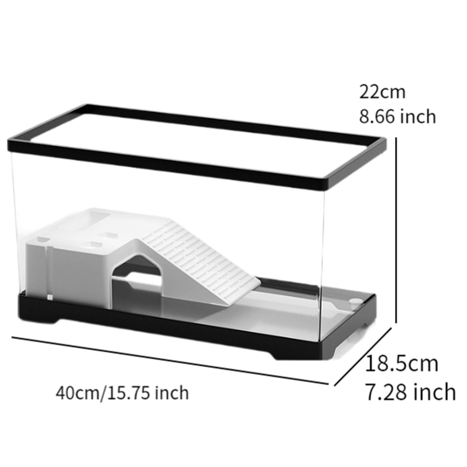 Transparency Turtle Tank With Breed Feed Area Cage Reptile Habitat Turtle Tank Bottom Drainage Enclosure Starter Indoor Decor: Scarlet
