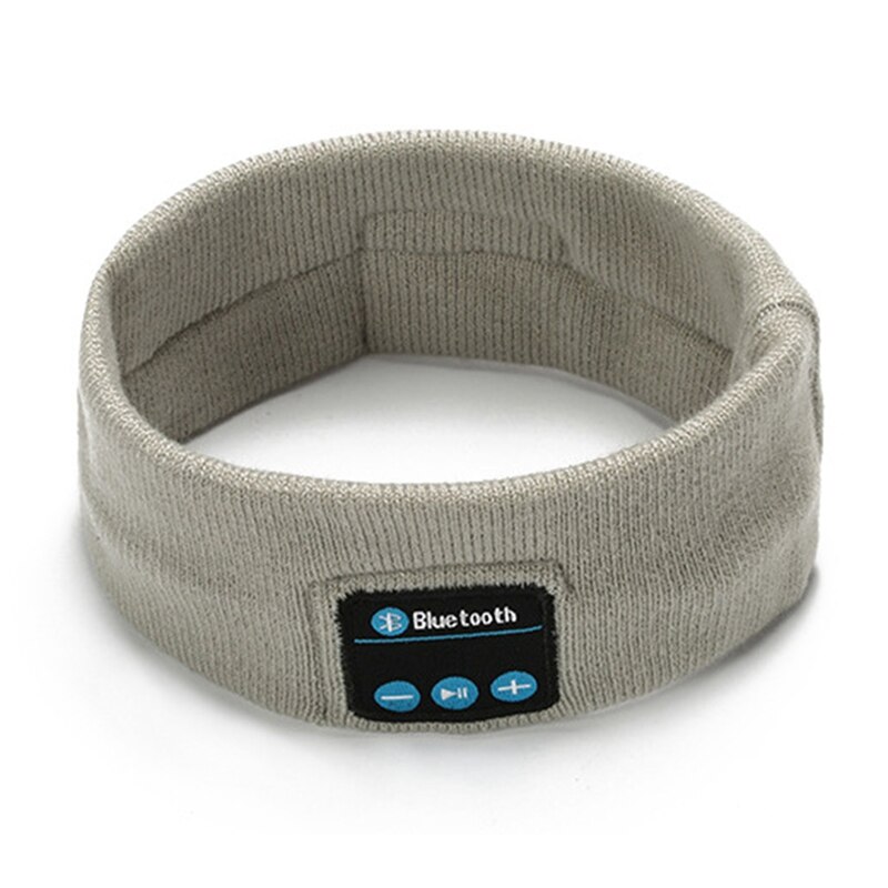 Wireless 5,0 elastic sports headband yoga fitness headset music headwear sleep headphones for side sleepers: Grey white