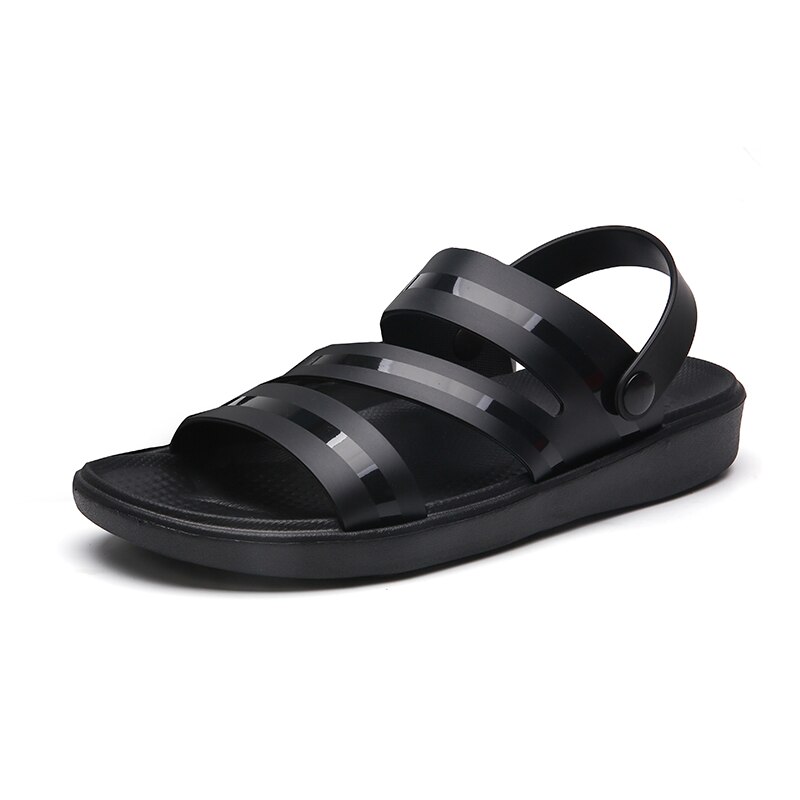 Comfortable Men Pool Sandals Summer Outdoor Beach Sandals Man Casual Water Shower Slippers Sandalia Masculina: Black / 7.5