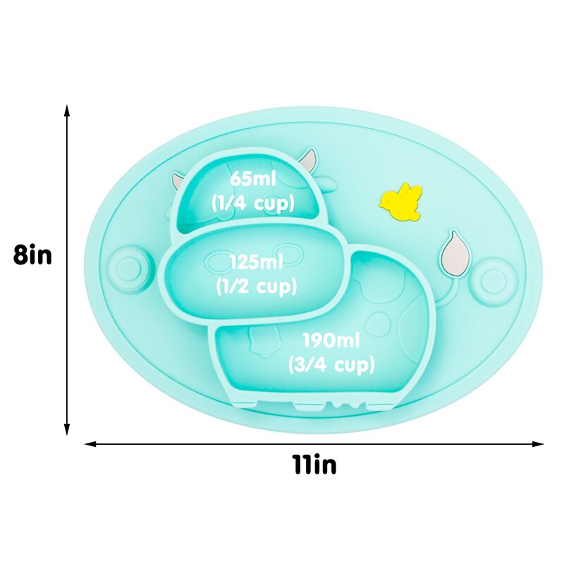 Qshare – assiette en Silicone pour bébé, vaisselle, récipient d&#39;alimentation pour enfants, napperon, plats pour nourrissons, bol d&#39;aspiration