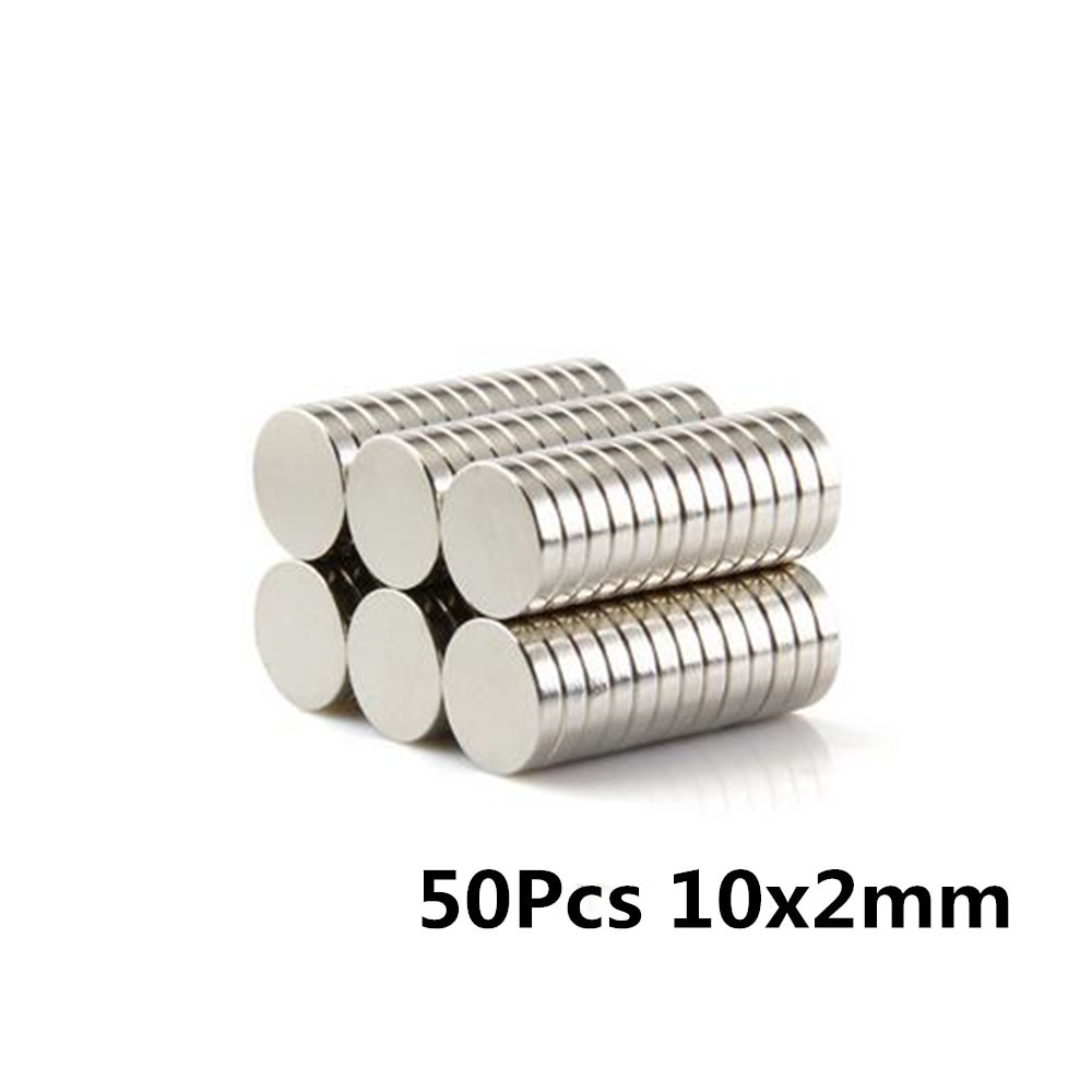 50Pcs 10mm x 2mm Sterke Ronde Cilinder Magneten 10*2 Zeldzame Aarde Neodymium NIEUW 10X 2mm Art Craft Verbinding
