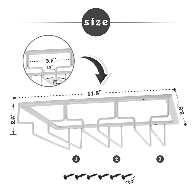 Under Bar Rack Wine Glass Rack Under Cabinet Hanging Stemware Rac... – Grandado