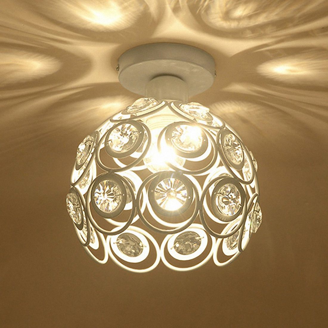WSFS E27 wit crystal minimalistische plafondlamp Eenvoudige plafondlamp slaapkamer alley Eenvoudige europese ijzer lamp
