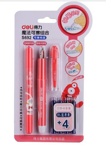 Deli pen Candy Fountain pen writing stationery blue ink pen school & business supplies for kid writing tools: s692 pink