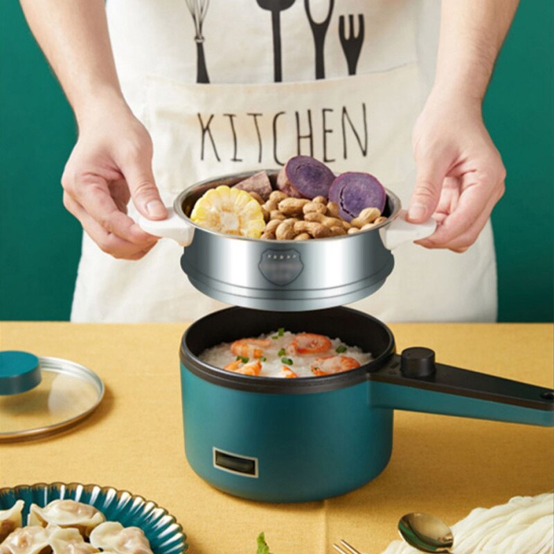 220V Mini Multifunction Electric Cooking Machine Double Layer Household Pot Multi Electric Rice Cooker Non-stick Pan