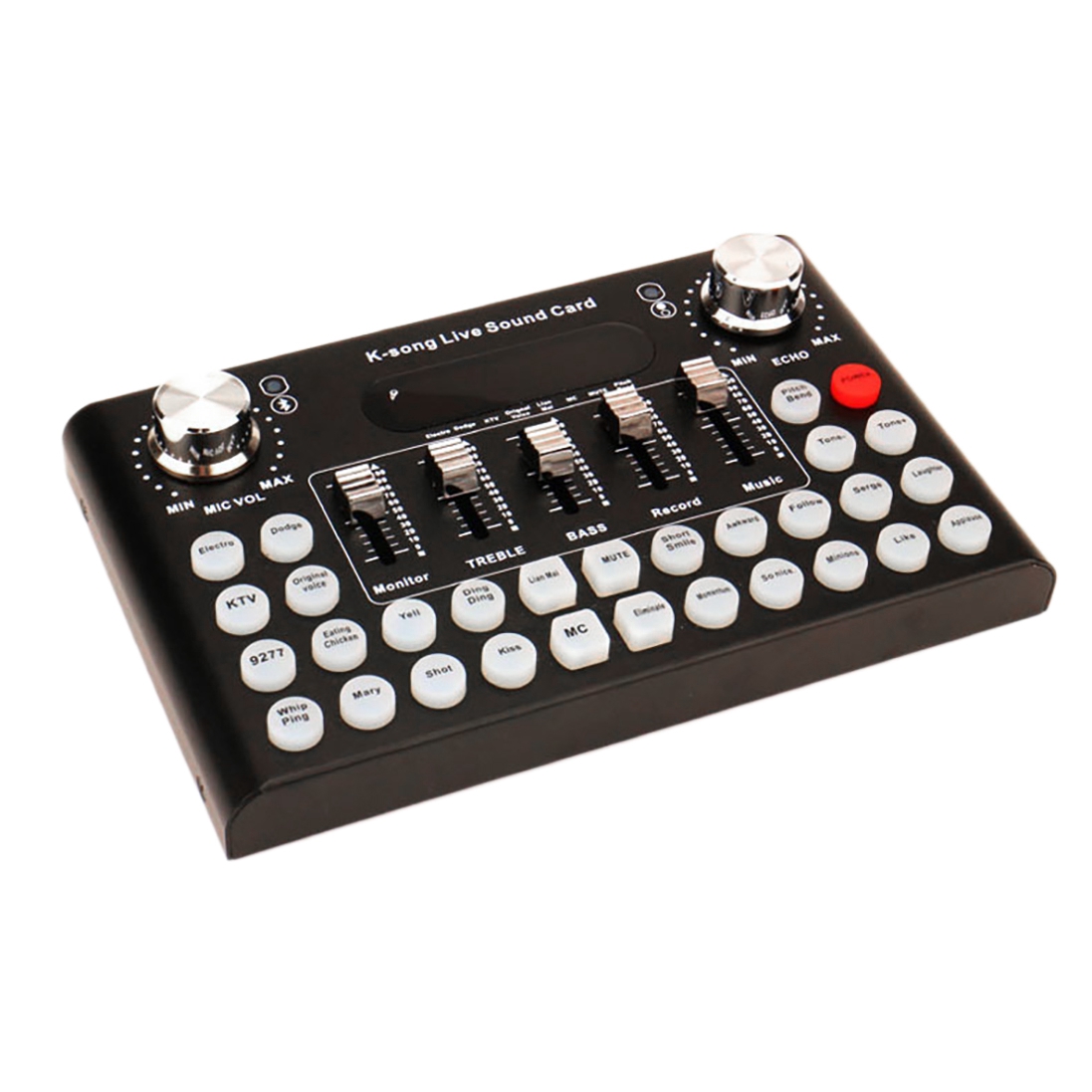 Bluetooth Audio Mixer With Effector And Voice Changer Used For Live Broadcasting Music Recording Podcasting: black