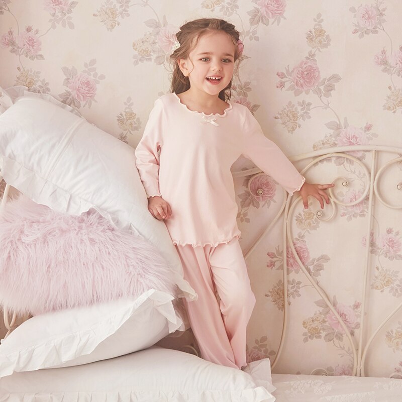 Søde børn pige lolita stringy selvedge pyjamasæt. vintage toddler børn toddler pyjamas sæt. royal stil nattøj loungewear