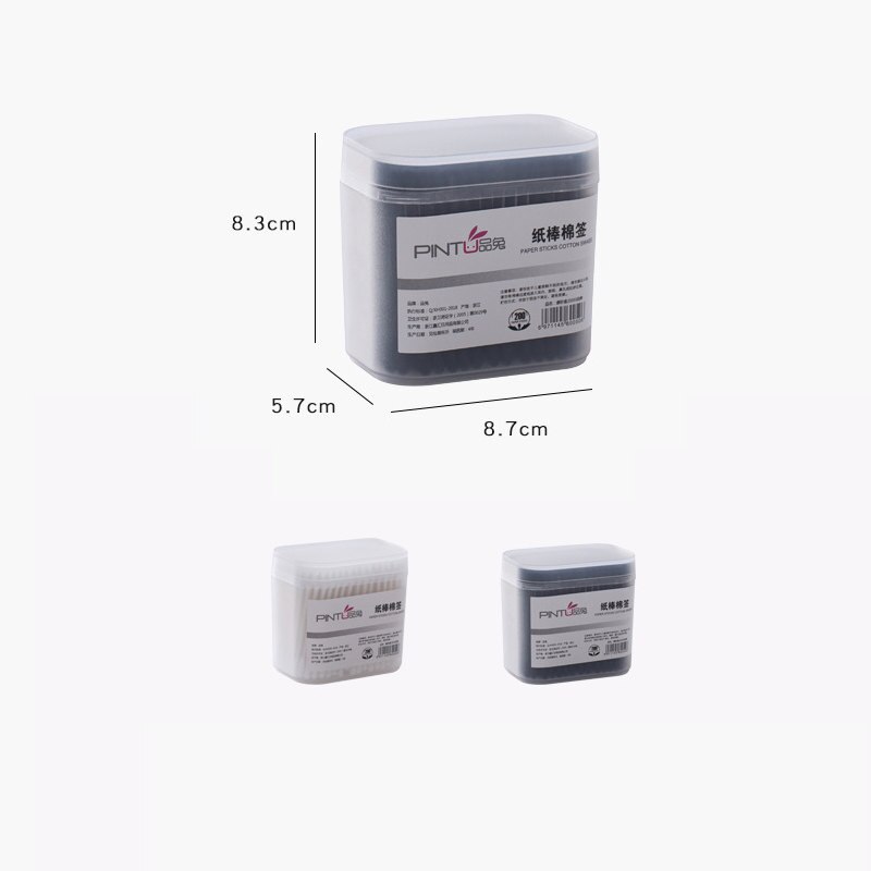 Bastoncillos de algodón con mango de papel, herramienta multifuncional U3 para limpieza de oídos, aplicador con punta de algodón, 200 Uds.