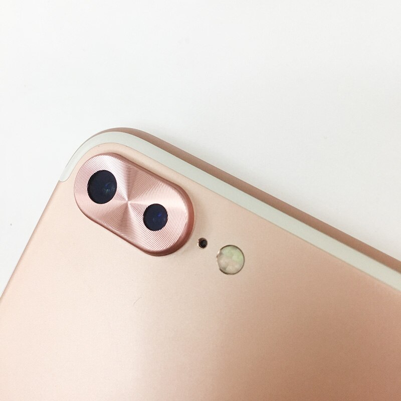Metalen bumper camerabeschermer voor iphone 7 plus camerascherm lenskap voor iphone x metalen achterkant camerahoes xs max xr: Roze  i7 plus  i8 plus