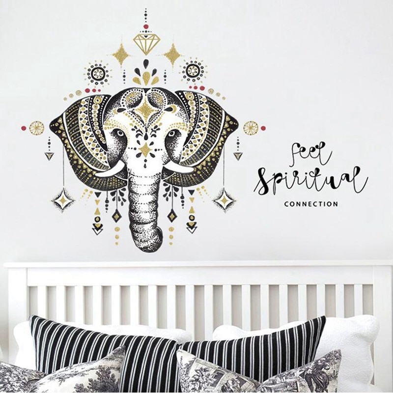 Mandala Elephant Wall Decals Bedroom Indian Yoga Vinyl Decal Sticker Decor