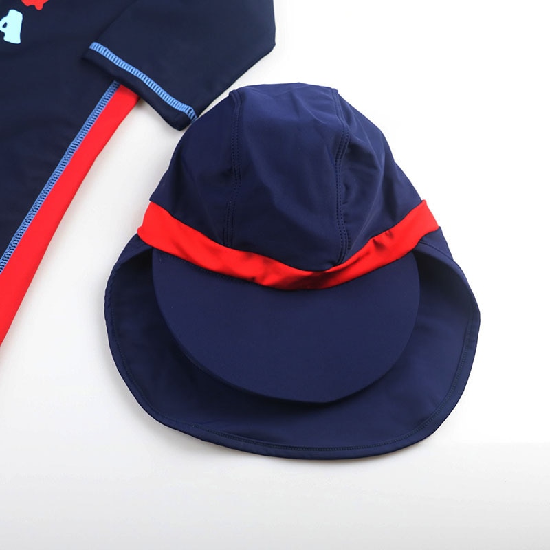 Boys Swimwear Infant Toddler Summer Newborn Baby Boy One Piece Zipper Sunscreen Quick-dry Beach Rash Guards Swimwear+Hat
