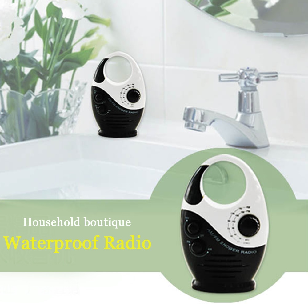 Badkamer Speaker Verstelbare Volume Muziek Opknoping Waterdichte Draagbare Knop Insteekkaart Top Handvat Mini Douche Radio Am Fm