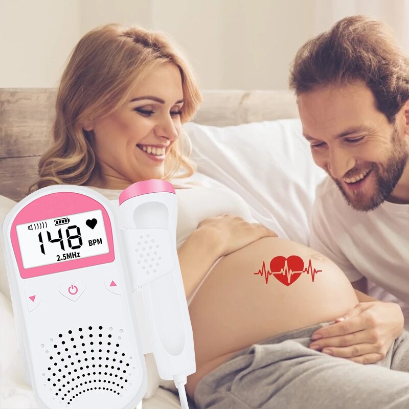 Foetale Doppler Ultrasound Geluid Baby Heartbeat Monitor Detector Led Digitale Prenatale Pocket Fetal Doppler