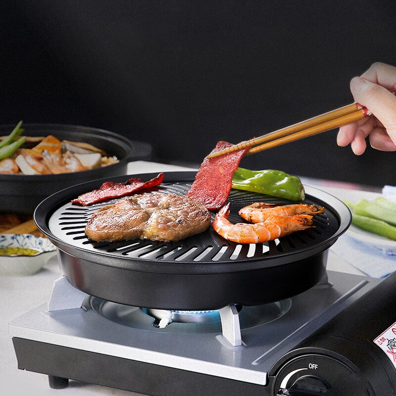 Parrilla de barbacoa sin humo, sartén antiadherente, placa de estufa de Gas, estufa eléctrica, bandeja para hornear, herramientas de barbacoa para el hogar y al aire libre