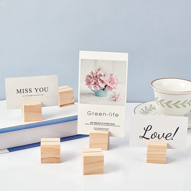 20 sztuk drewniane wizytownik drewniany stół numer stoi z litego drewna karteczka z miejscem uchwyty robić plakietki, zdjęć, pocztówek