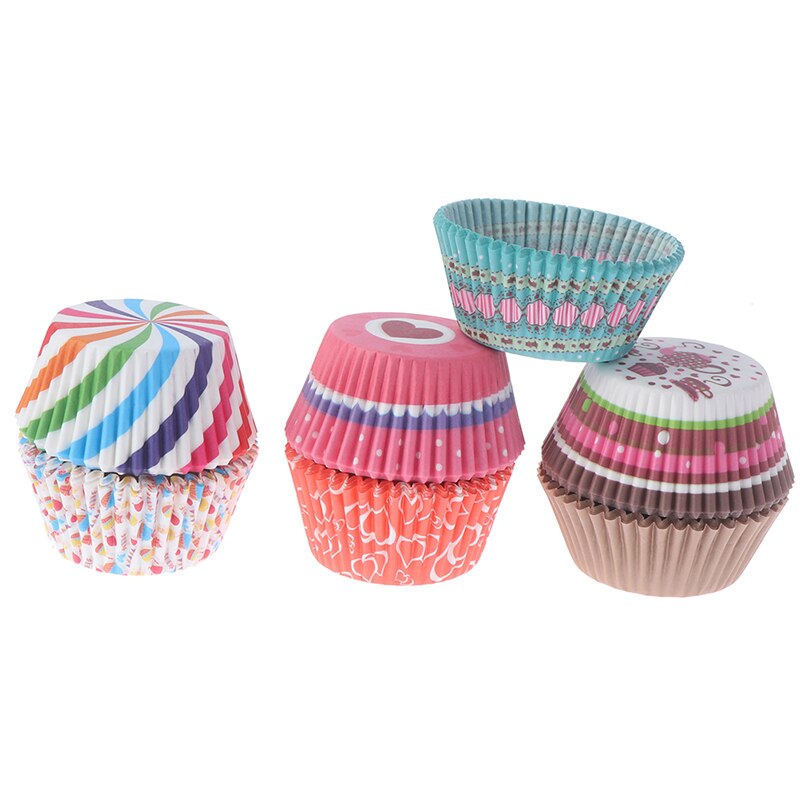 100 stk hjem bordservice engangskage papir kopper søde festforsyning cupcake wraps