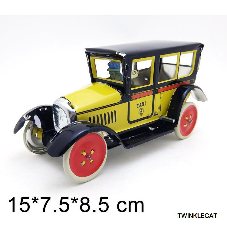 1PC Clockwork Car Toy Tinplate Tin Childhood Winder Cars Vintage Handmade Crafts Collection Figure Metal Wind Up Toys Model: M805 Y