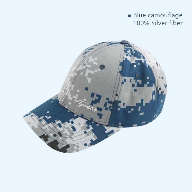Anti-elektromagnetisk stråling 100%  sølvfiber hat computer mikrobølgeovn 5g kommunikation emf afskærmning unisex solskærmshætte: Camouflage -1( logo)