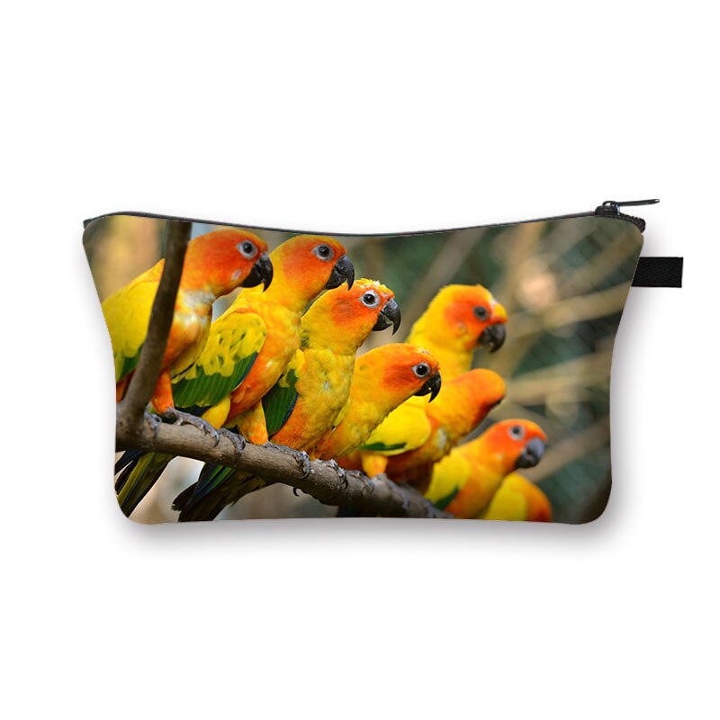 Cute Bird Parrot kosmetyczka kobiety kosmetyczka dziewczyna organizator etui kosmetyki dla kobiet Case kobiece torby podróżne ze schowkiem