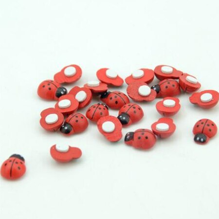 30pcs Of Beetle Wooden Ladybug Wall Stickers Refrigerator Magnet Children Kids DIY Craft Wedding Family Party Decoration: Default Title