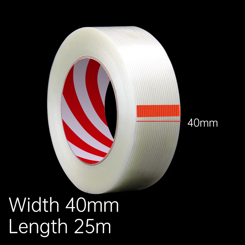 25 m Glasfaserband, transparent, gestreift, Faserband, wasserdichtes Klebeband, Lithium-Akku, Isolierfolie, Verpackung, fest: Champagner