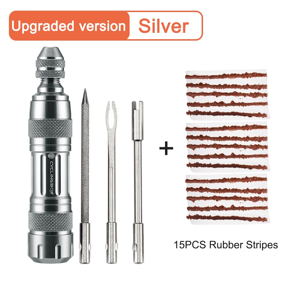 Bicycle Tubeless Tire Repair Kit Tire Drill Rubber Strips Tyre Puncture Sealant Bicycle Repair Tools: Tool C Set