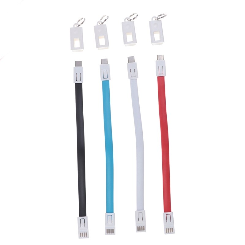 Llavero con Cable de carga rápida, Cable de sincronización de datos para iphone 6s tipo-c, Micro USB C, Cable corto con llavero, Cables para teléfono móvil